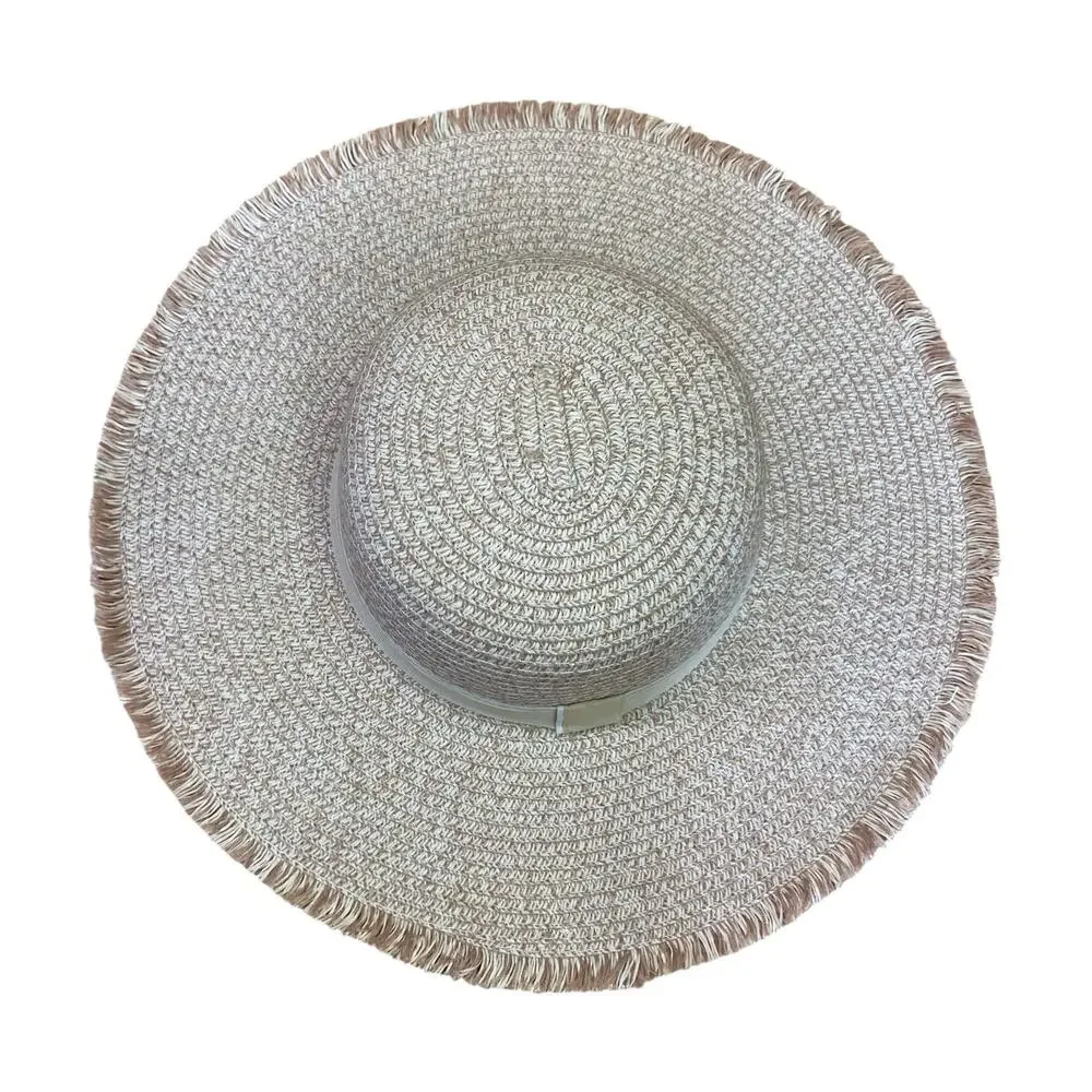 Y2K Wide Brim Straw Sun Hat | Vintage Beach Hat with Adjustable Band